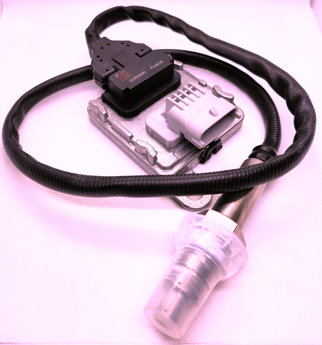 Advance Truck Parts USA inlet NOx sensor showing protective probe cap and wiring harness