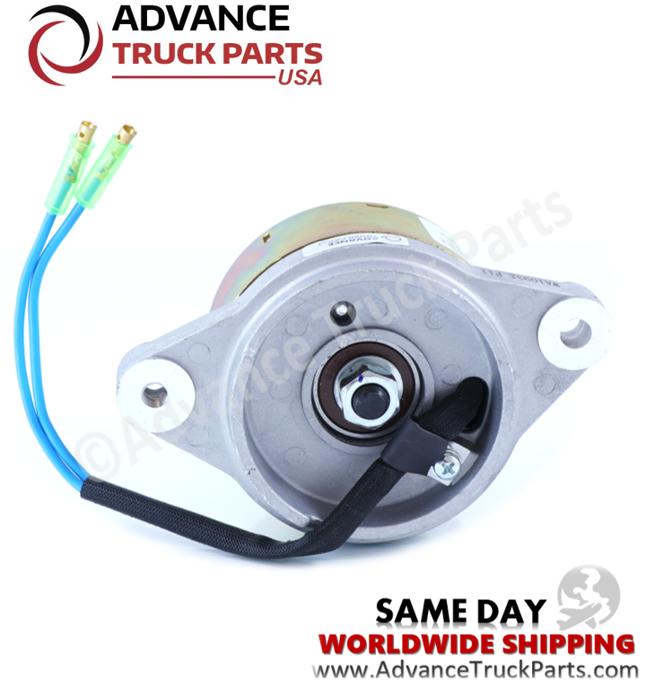 Advance Truck Parts USA branded studio rear-facing view showing the internal bearing, terminal connection point, and mounting bolt holes of the Kubota alternator