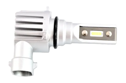 Advance Truck Parts USA Fan-less 9006 LED headlight bulb highlighting the side profile of the heatsink base and diode orientation