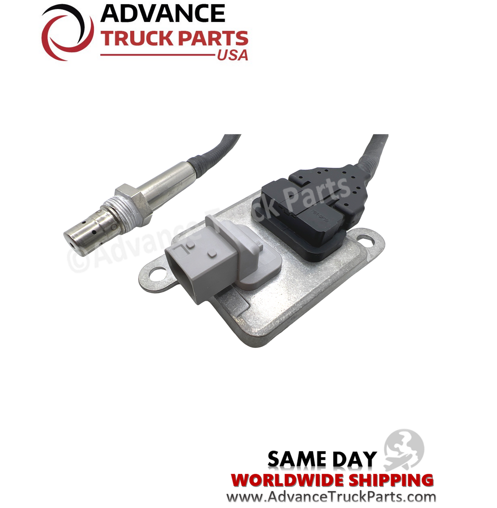 Advance Truck Parts USA branded studio component layout displaying the sensor probe and electronic control module configuration