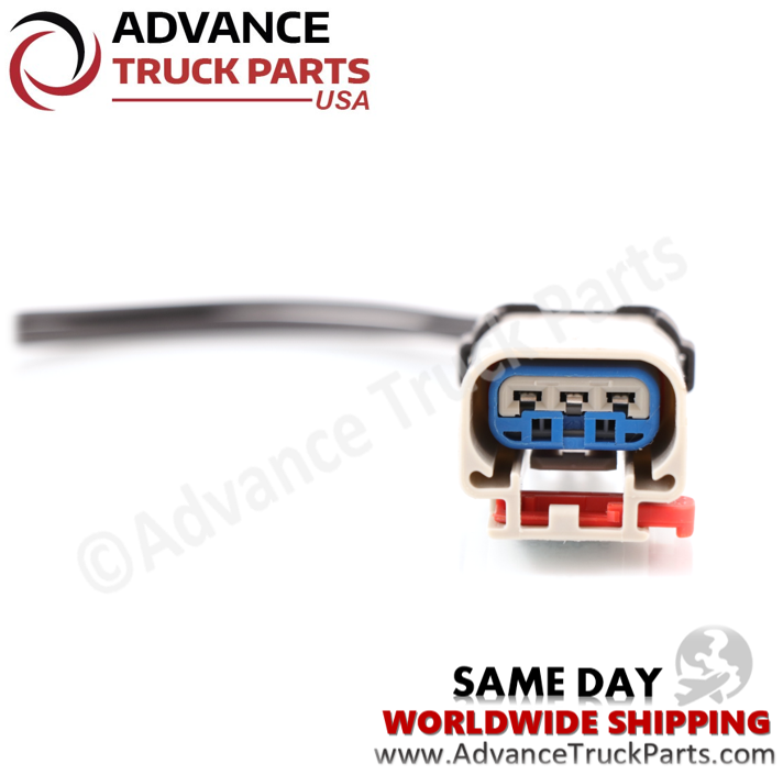 ATP pigtail harness connector close-up view highlighting the 3-pin terminal interface and red locking mechanism 