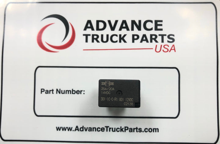 Advance Truck Parts USA studio view showcasing the Song Chuan micro relay next to its part number label