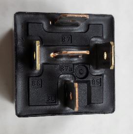 Song Chuan 896H-1CH-S-R1-T-12VDC relay bottom view showing the treated tin-plated quick-connect terminal pins and pin numbering layout