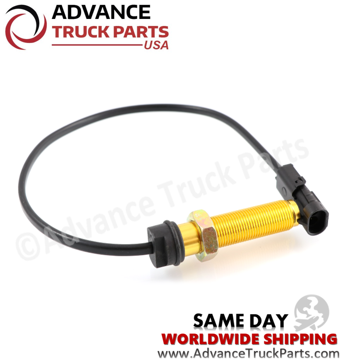 Advance Truck Parts USA branded studio angled view highlighting the electrical connector and threaded housing of the sender