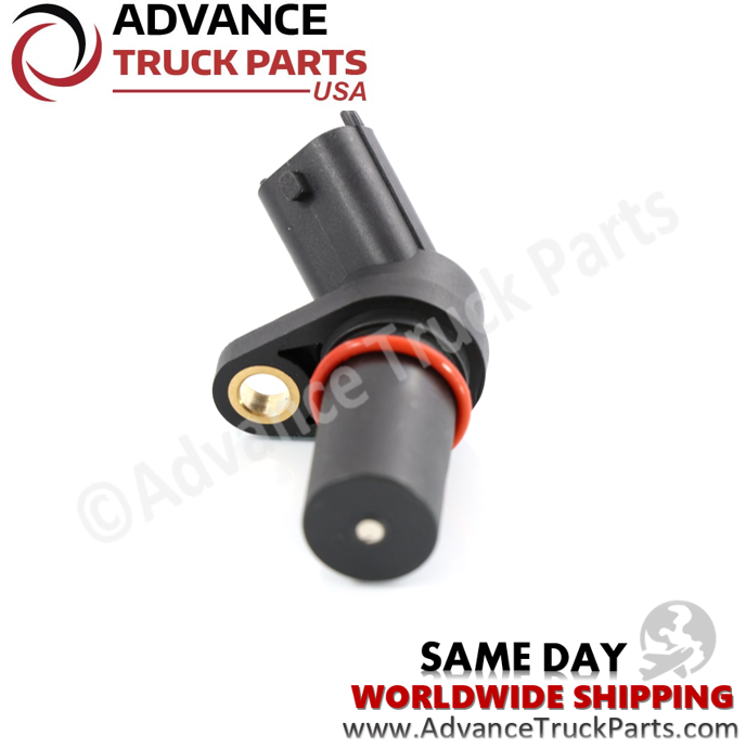 Advance Truck Parts heavy-duty speed sensor showcasing an angled studio perspective of the magnetic tip and O-ring seal on a branded background