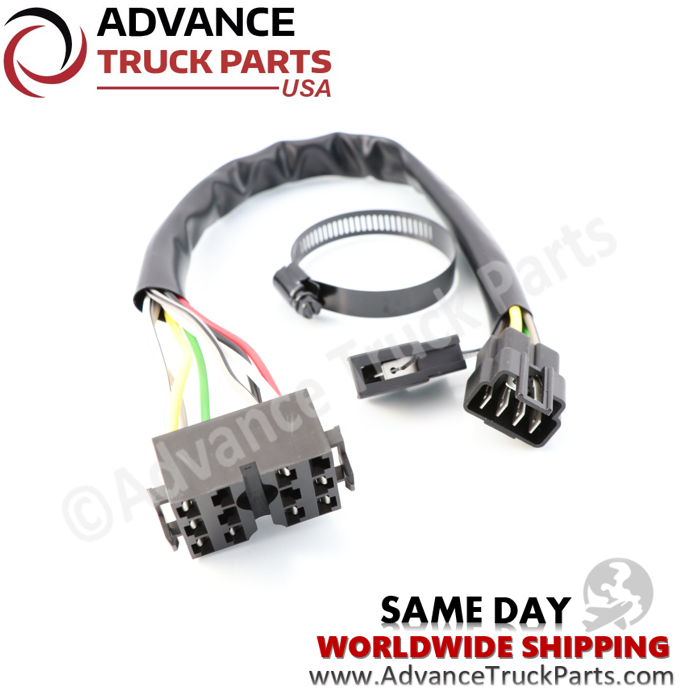 Advance Truck Parts USA branded studio perspective displaying the multi-pin wiring harness and connectors of the replacement turn signal kit