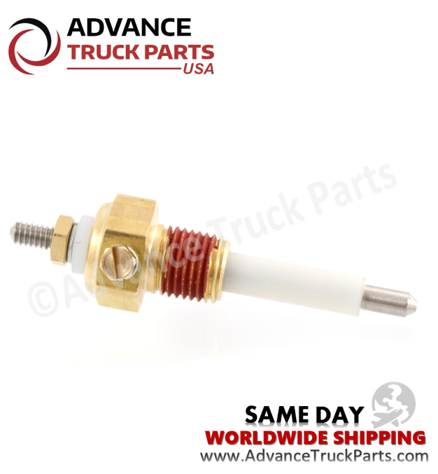 Advance Truck Parts USA low coolant level probe showcasing a horizontal studio profile of the sensor assembly on a branded background