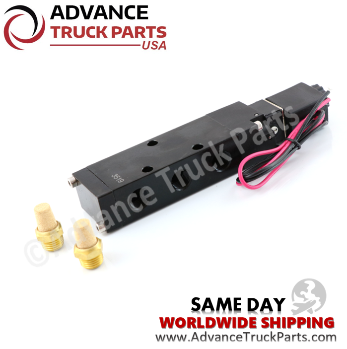 Advance Truck Parts USA branded studio view of the Velvac 320178 4-way air solenoid valve