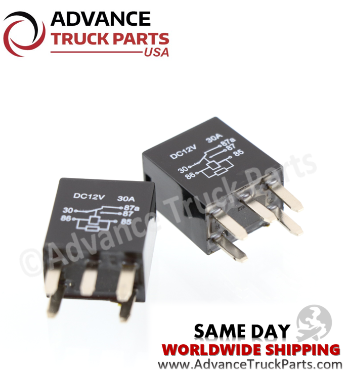 Advance Truck Parts USA branded studio overview of multiple VJ28-95F24-C05 waterproof mini relays
