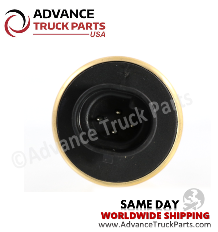 Advance Truck Parts USA branded studio top-down close-up view displaying the 4 pin connector terminals of the W031006 coolant level sensor