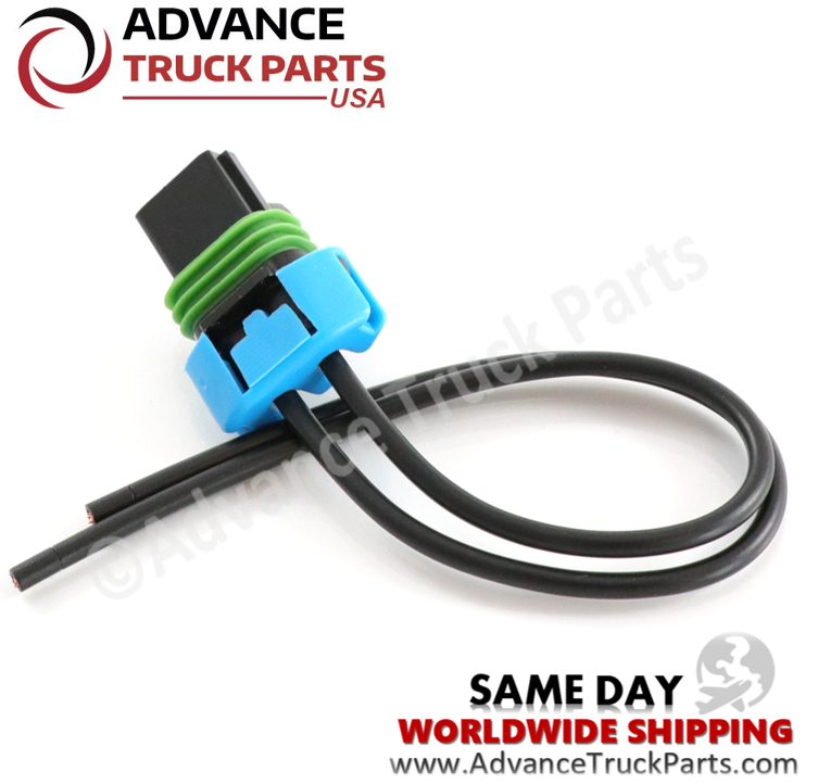 Advance Truck Parts USA branded studio full assembly view of the W094111 2-pin pigtail connector harness