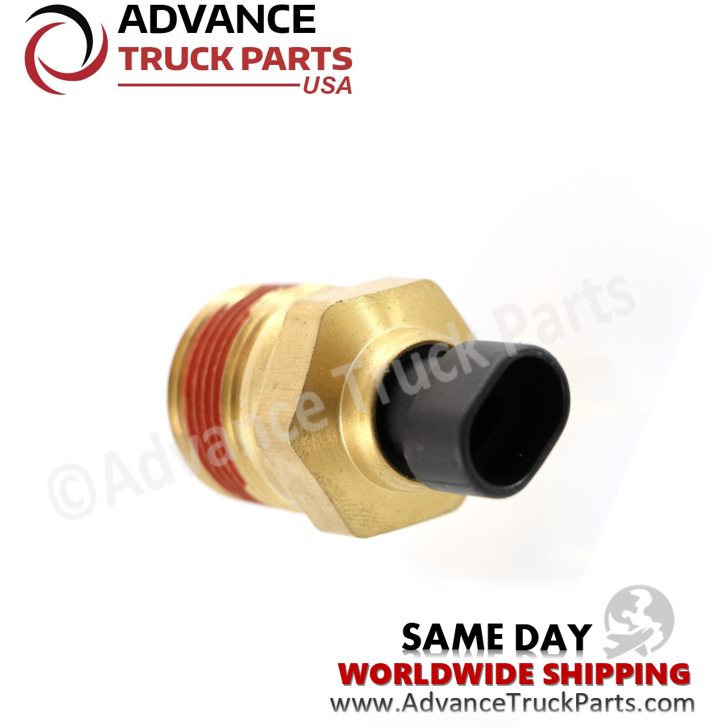 Advance Truck Parts USA branded studio perspective highlighting the hex nut and connector end of the Series 60 temperature sensor