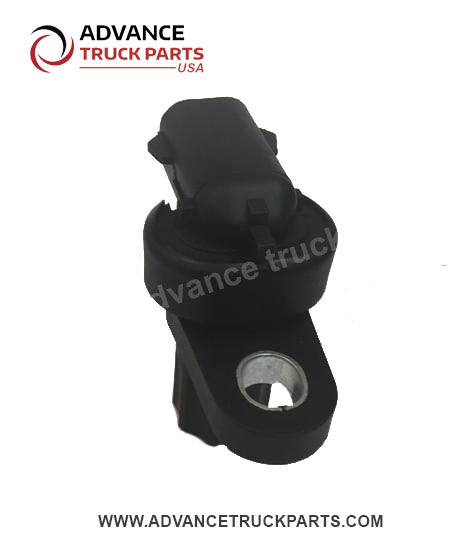Advance Truck Parts USA Ford wheel speed sensor top profile displaying metal-lined mounting hole and electrical connector orientation