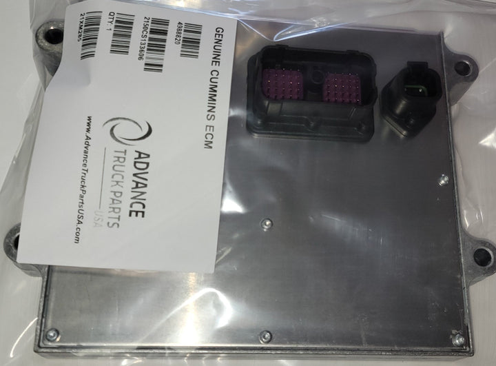 Connector port view of the genuine Cummins 4988820 electronic control module distributed by Advance Truck Parts USA