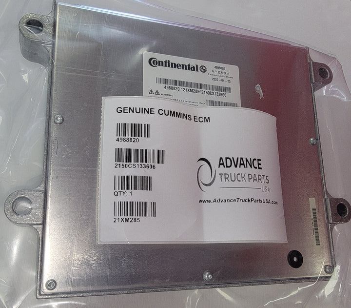 New genuine Cummins electronic control module 4988820 in sealed packaging with Advance Truck Parts USA label
