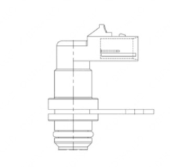 Technical profile diagram of DDE 23535804 ATP position sensor for Detroit Diesel engines