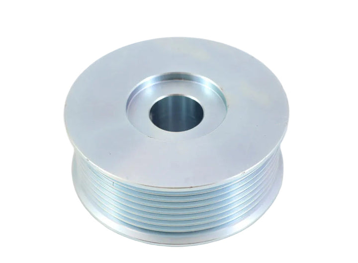 Advance Truck Parts USA WAP1752 87mm 8-groove serpentine pulley showcasing the machined cold-rolled steel construction and recessed center bore